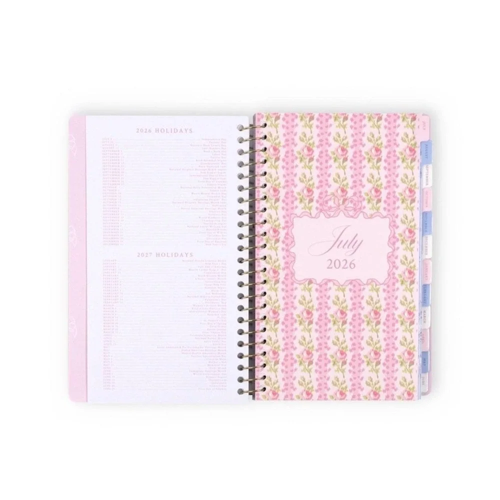 Love Shack Fancy Planner 2026 2027 Academic Student Blue Floral Rosettes New LSF